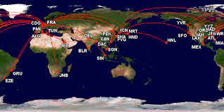 a380 and b747 routes network 2023