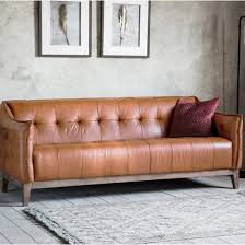crevan vine leather 3 seater sofa in