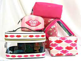 train case lips cosmetic bag set