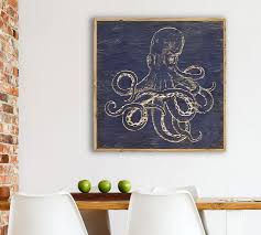 Octopus Carved Wood Wall Art Coastal