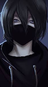 wallpaper anime black mask anime boy