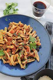 vegan eggplant mushroom bolognese with