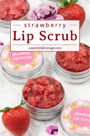 easy strawberry diy lip scrub with