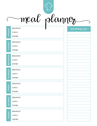 meal planning menus free free printable meal planner set the cottage market