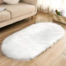 white soft fluffy rug modern minimalist