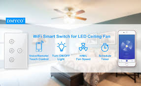We have only one wall switch controlling power to it. Smart Wifi Fan Light Switch In Wall Ceiling Fan Lamp Switch Compatible With Alexa Google Home Assistant Voice Remote Touch Control Timer Function Amazon Com