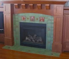 Craftsman Fireplace With Green Tile