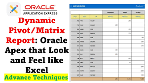 matrix reports in oracle apex