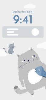 Blue And Gray Cartoon Funny Cats Phone