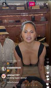 She had a full on nip slip in this live but I didn't catch it in time :  rChrissyTeigen