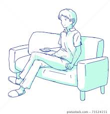 a man sitting on the sofa and relaxing