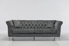 3 Seater Chesterfield Sofa Grey