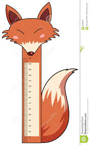 Height Measurement Chart With Wild Fox Stock Vector