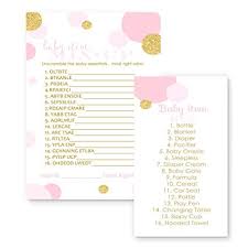 Amazon Com Paper Clever Party Pink And Gold Baby Shower Games Word