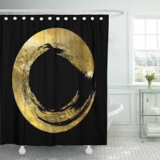 Pknmt Black And Gold Templates For Brochures Flyers Mobile Technologies Shower Curtain 60x72 Inches