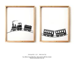 Train Nursery Print Set Of Two Prints