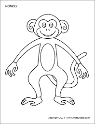 Monkey coloring pages for kids. Monkey Free Printable Templates Coloring Pages Firstpalette Com