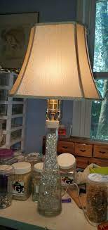 Lamp With Clear Bulbs And Beads And