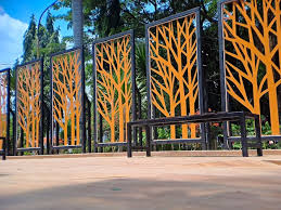 Screen Fence Metal Tree Wall Art Gold