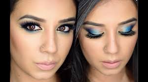 blue and gold makeup look you