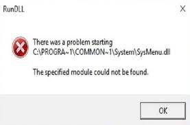 resolve sysmenu dll error on windows 10