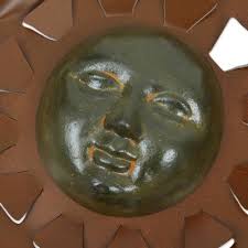 Pre Hispanic Steel Sculpture Solar Face