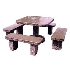 Classic Stone Square Patio Table Set