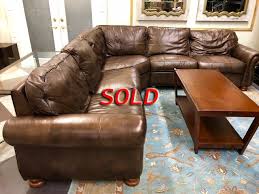 thomasville leather sectional at the