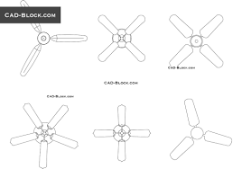 ceiling fans cad blocks in plan dwg models