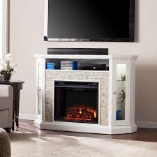 Southern Enterprises Redden Corner Electric Fireplace Tv Stand White