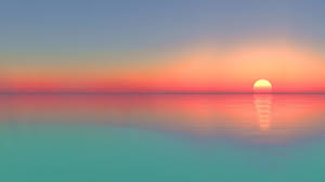Calm Sea Sunset Horizon Scenery 4k