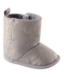 Luvable Friends Gray Sparkle Booties Girls