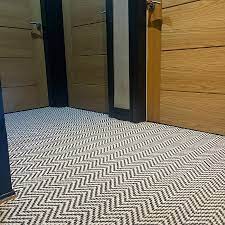 chevron carpet black white floor