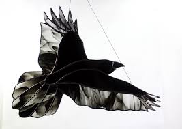 Raven Stained Glass Bird Raven Art ...