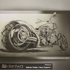 Harley Davidson Biker Art Paper Drawing