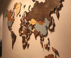 3d wooden world map unique gift for