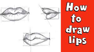 how to draw realistic lips 3 views