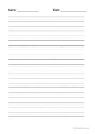 Writing Dotted Line Template Worksheet Free Esl Printable