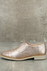 Chelsea Crew Westy Rose Gold Leather Slip On Oxfords