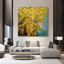 Abstract Yellow Flower Painting Oil
