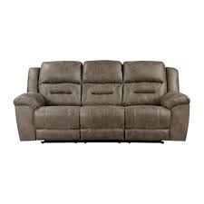 hazen double reclining sofa in brown by