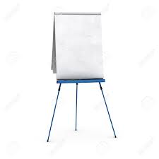Blank Flipchart Over White Background View Of The Front Side