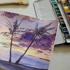 How To Paint A Watercolour Sunset