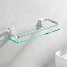 Aluminum Bathroom Glass Shelf Tempered