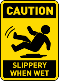 caution slippery when wet sign save