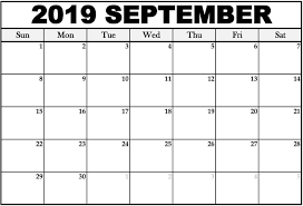 Fillable September 2019 Calendar Template Printable Pdf Word