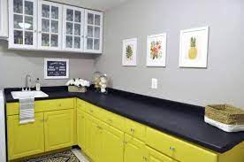 how to paint laminate cabinets with