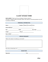 free client intake forms 35 pdf word