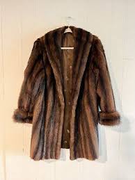 Womens Mink Fur Coat M Brown Repair
