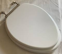White Elongated Toilet Seat With